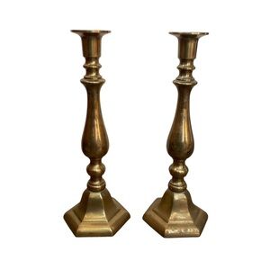 VINTAGE EATONS Brass Set of 2 Elegant Candle Holders